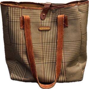 Vintage Ralph Lauren Brown Leather Large Tote Bag